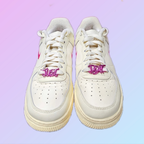Nike Air Force 1 Sneakers - White and Pink - Picture 1 of 3